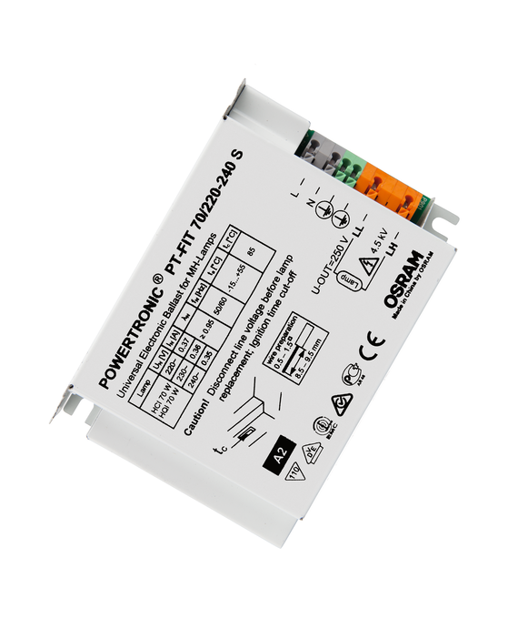 OSRAM PT-FIT 70W Electronic Transformer, High Power 12V Output for Halogen and LED Fixtures, Durable and Energy Efficient, Ideal for Indoor Lighting Applications